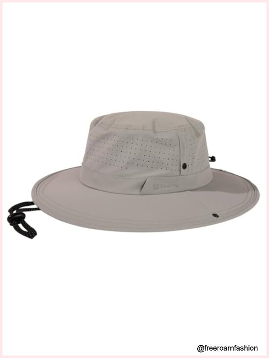 UPF 50+ Cooling Wide Brim Safari Hat, 360° Breathable, Nylon